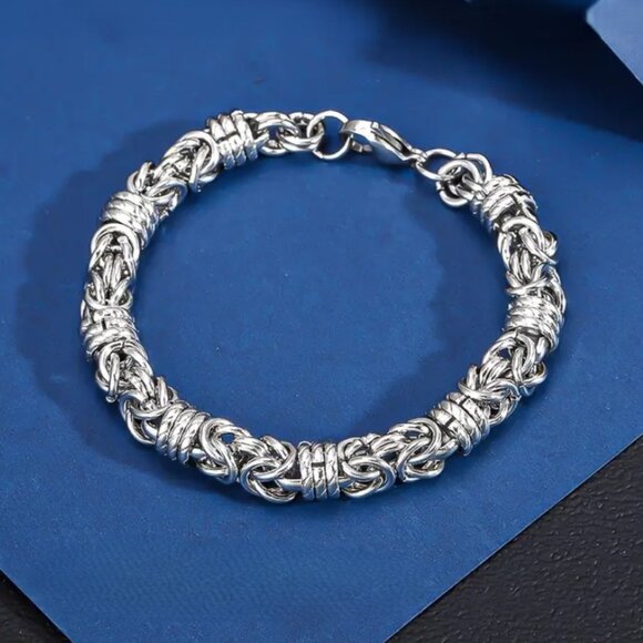 Solid 925 Sterling Silver Womens Chain Link Style Bracelet Ladies 8.25" Jewelry - Picture 1 of 8